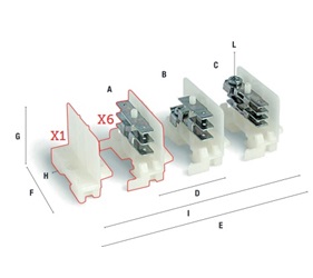 Emech Terminals/Accessories - Tab to Tab Terminal Blocks - HY508/6 F/F
