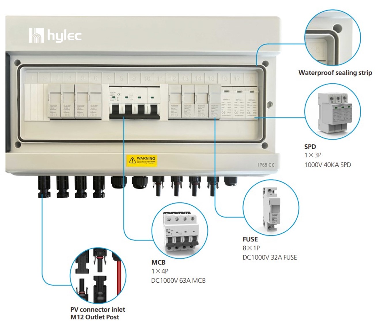 Solar Power Connection - Combiner Boxes - TCB-WKA-4I1O-1000V
