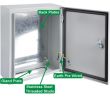 Enclosures - Steel Door Enclosures - DEDS0400 - IP66, IK10 Lockable Galvanised steel enclosure 400x300x170 with galvanised wall mounting brackets. Power coated galvanised Grey (RAL 7035) steel housing and galvanised back plate guaranteed for 3 years against corrosion.