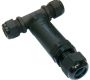 Weatherproof/Waterproof Connectors - TeeTube - THB.402.D2E - TeeTube 3+3 Pole Screw - end barrier contact 7mm to 13.5mm on one gland 8mm to 17mm on the other gland, 4 mm max conducter size IP68 32A 450V 3 cable entries