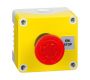 Control Stations - Emergency Stop Stations - 1DE.01.01AG - E-stop twist to release, yellow cover, grey base, red mushroom head EN418