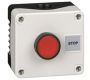 Control Stations - Push Buttons, Flush Head - 1DE.01.04AB - Single switch, grey cover, black base, red flush push button