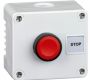 Control Stations - Push Buttons, Flush Head - 1DE.01.04AG - Single switch, grey cover, grey base, red flush push button