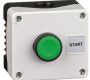 Control Stations - Push Buttons, Flush Head - 1DE.01.06AB - Single switch,grey cover, black base, green flush push button
