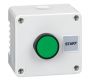 Control Stations - Push Buttons, Flush Head - 1DE.01.06AG - Single switch, grey cover, grey base, green flush push button