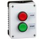 Control Stations - Push Buttons, Flush Head - 1DE.02.02AB - Two switch, grey cover, black base, red and green start stop