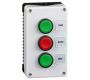 Control Stations - Push Buttons, Flush Head - 1DE.03.02AB - Three switch, grey cover, black base, green - red - green