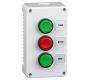 Control Stations - Push Buttons, Flush Head - 1DE.03.02AG - Three switch, grey cover, grey base, green - red - green