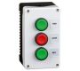 Control Stations - Push Buttons, Flush Head - 2DE.03.02AB - Three switch, grey cover, black base, green - red - green