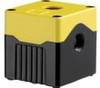 Enclosures - Rectangular Enclosures/Junction Boxes - DE01D-A-YB-1 - Size 1, deep base ABS material yellow lid black base with 1 hole