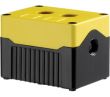 Enclosures - Rectangular Enclosures/Junction Boxes - DE02D-A-YB-2 - Size 2, deep base ABS material yellow lid black base with 2 holes