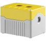 Enclosures - Rectangular Enclosures/Junction Boxes - DE02D-A-YG-2 - Size 2, Deep base ABS material yellow base grey lid with 2 holes