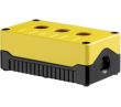 Enclosures - Rectangular Enclosures/Junction Boxes - DE03S-A-YB-3 - Size 3, standard base ABS material yellow lid black base with 3 holes