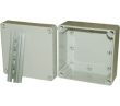 Enclosures - General Purpose Enclosures/Junction Boxes - DN13E - Grey RAL7035 IP66, IK08 general purpose ABS enclosure with internal mounting stand-offs. Supplied complete with 35mm DIN rail section for internal component mounting. The ABS lids are secured by captive plastic screws once inserted into the lid.