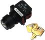 Switches and Lamps - Switches - DSS22-K111B - Key 2 position spring return selector 1a 1b black cap