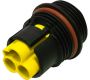 Weatherproof/Waterproof Connectors - TeePlug & Sockets - THB.385.A2A - TeePlug panel mount 2 pole Screw terminal 7mm to 12mm cable diameter, 4 mm max conductor size IP66-68 17.5A 400V 1 cable entry