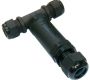 Weatherproof/Waterproof Connectors - TeeTube - THB.402.D1B - TeeTube 2 Pole Screw - end barrier contact 7mm to 13.5mm on one gland 8mm to 17mm on the other gland, 4 mm max conducter size IP68 32A 450V 3 cable entries