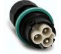 Weatherproof/Waterproof Connectors - TeePlug & Sockets - THB.384.A1A.AG - TeePlug 3 pole Screw silver plated terminal 7mm to 12mm cable diameter, 4 mm max conductor size IP66-68 17A 400V 1 cable entry