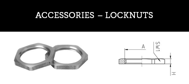 IP68 PERFECT NICKEL PLATED BRASS PG IP68 ACCESSORIES & LOCKNUTS